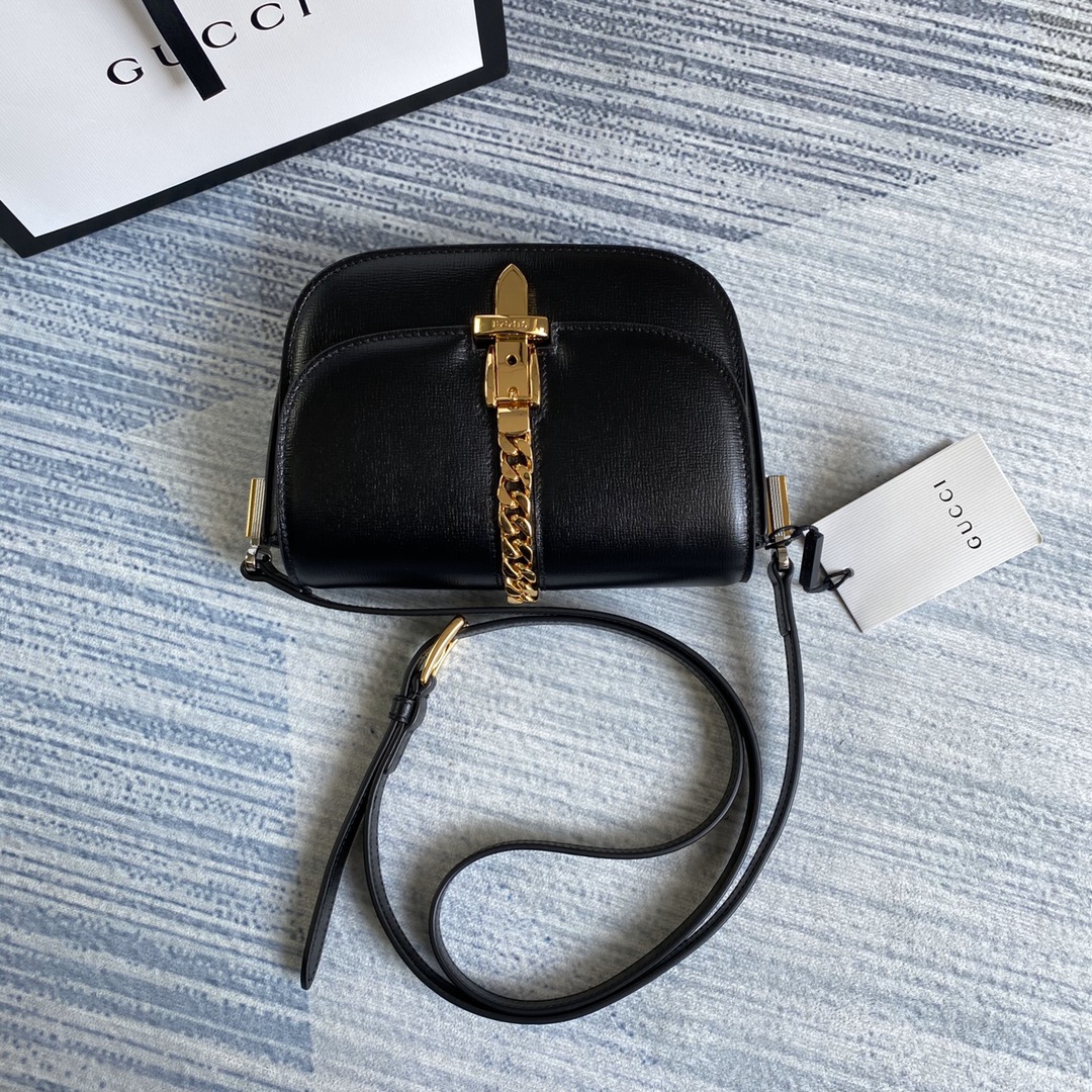 Gucci Sylvie 1969 Mini Shoulder Bag 615965 Black